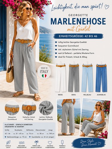 Luftige georgette marlenehose - luftige,